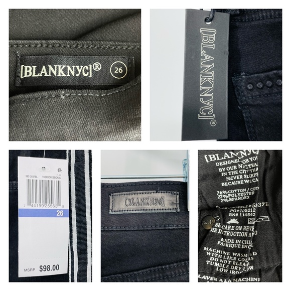 BlankNYC Black Skinny Jeans w/White Stripes B105 - Picture 7 of 13